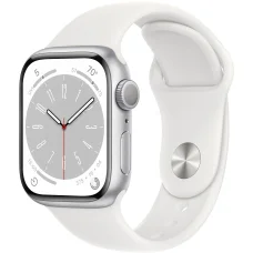 Apple Watch Series 8 41mm Silver Aluminum Case with White Sport Band
